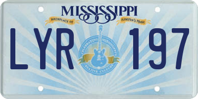 MS license plate LYR197