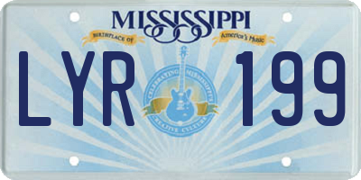MS license plate LYR199