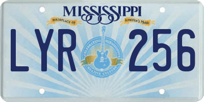 MS license plate LYR256