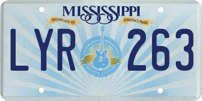 MS license plate LYR263