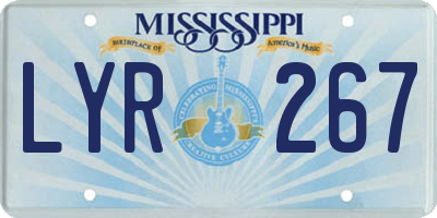 MS license plate LYR267