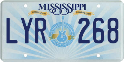 MS license plate LYR268
