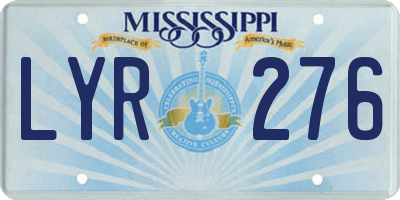 MS license plate LYR276