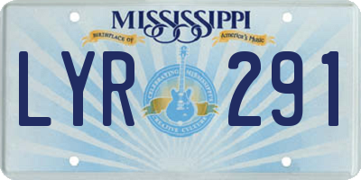 MS license plate LYR291