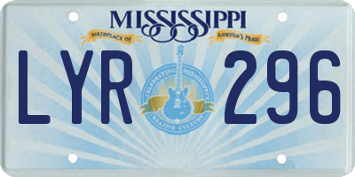 MS license plate LYR296