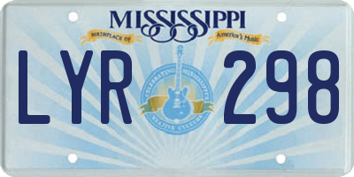 MS license plate LYR298