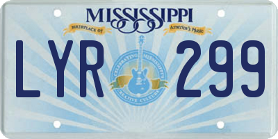 MS license plate LYR299