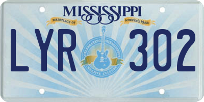MS license plate LYR302