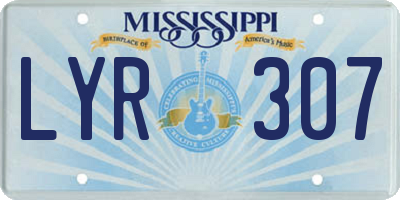 MS license plate LYR307