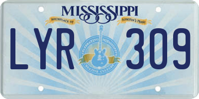 MS license plate LYR309