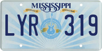 MS license plate LYR319