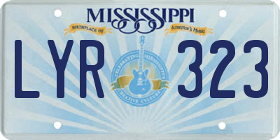MS license plate LYR323