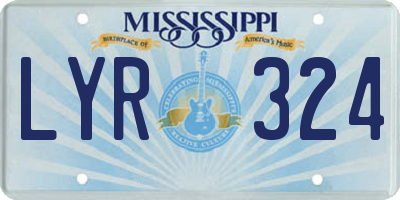 MS license plate LYR324
