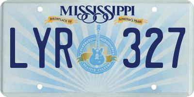 MS license plate LYR327
