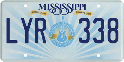 MS license plate LYR338