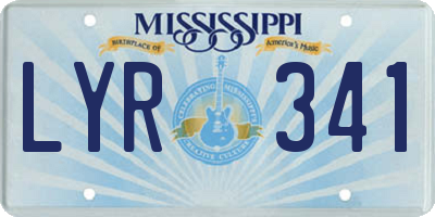 MS license plate LYR341