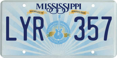 MS license plate LYR357