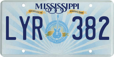 MS license plate LYR382