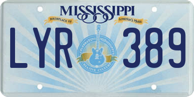 MS license plate LYR389