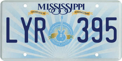 MS license plate LYR395