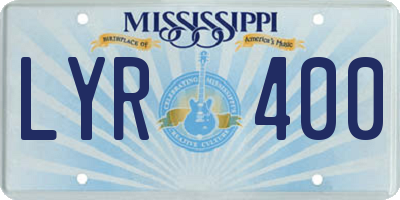 MS license plate LYR400