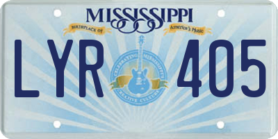 MS license plate LYR405