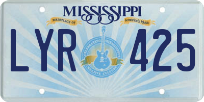 MS license plate LYR425