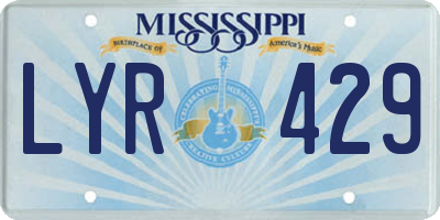MS license plate LYR429