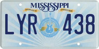 MS license plate LYR438