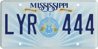 MS license plate LYR444
