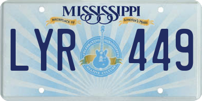 MS license plate LYR449