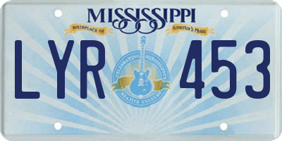 MS license plate LYR453