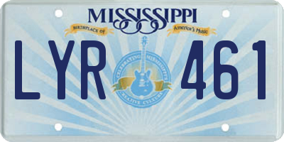 MS license plate LYR461