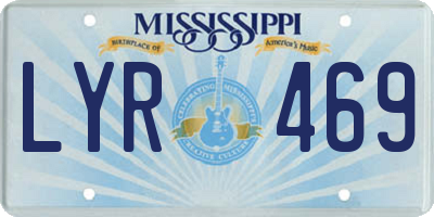 MS license plate LYR469