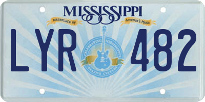 MS license plate LYR482