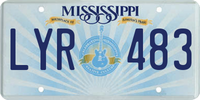 MS license plate LYR483