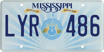 MS license plate LYR486
