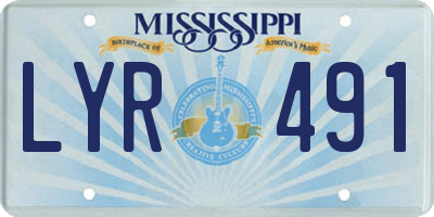 MS license plate LYR491