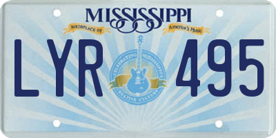 MS license plate LYR495