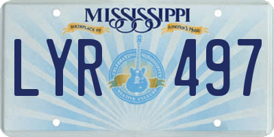 MS license plate LYR497