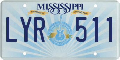 MS license plate LYR511