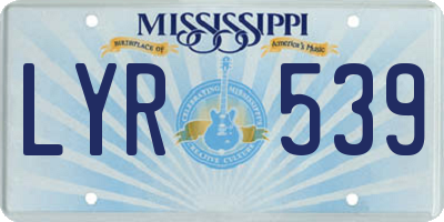 MS license plate LYR539