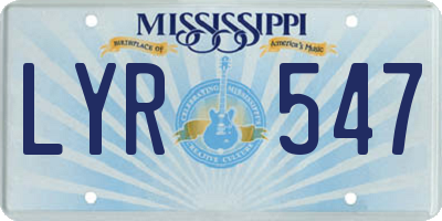 MS license plate LYR547