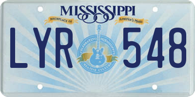 MS license plate LYR548
