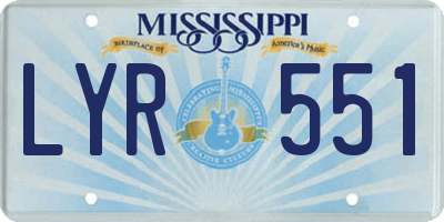 MS license plate LYR551