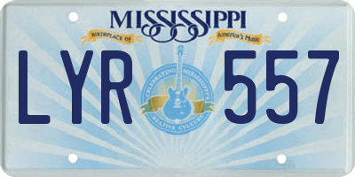 MS license plate LYR557