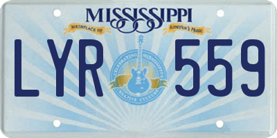 MS license plate LYR559