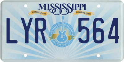 MS license plate LYR564