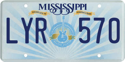 MS license plate LYR570