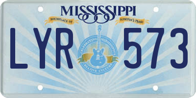 MS license plate LYR573